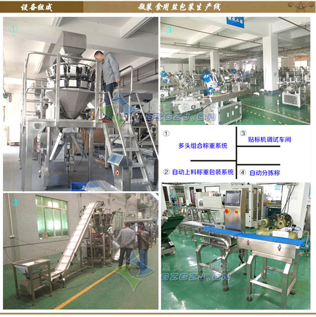 塑料瓶裝椒鹽自動(dòng)包裝生產(chǎn)線設(shè)備組成