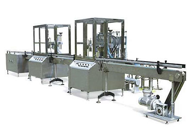 全自動直列式液體包裝旋蓋噴碼流水線